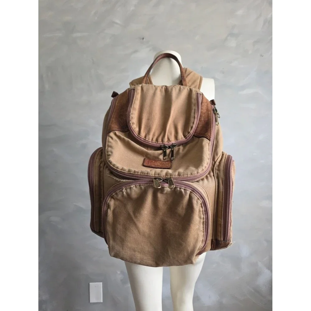 Duluth Heavy Duty Canvas Rugged Backpack Canvas/Leather Daypack Worn